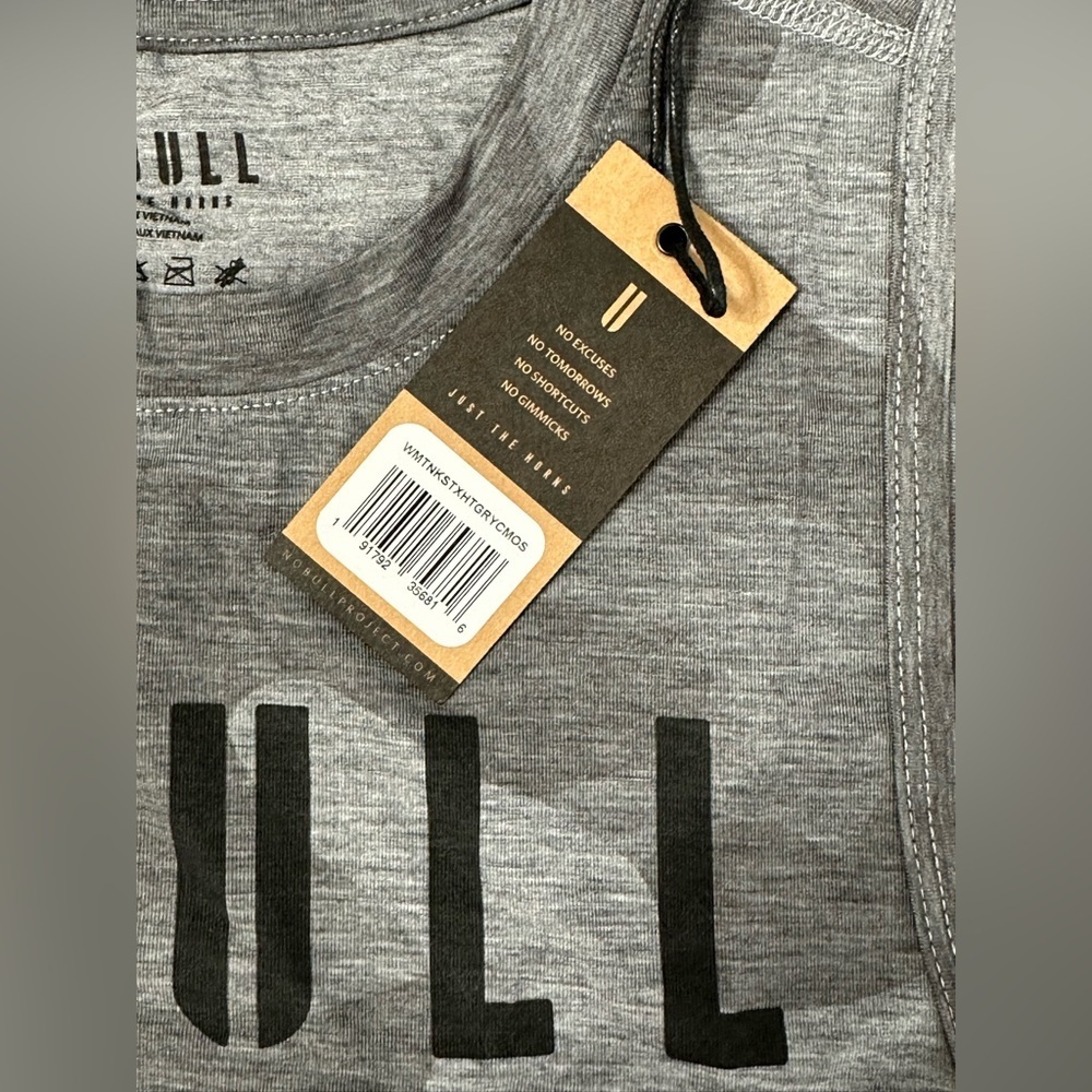 NOBULL Gray Camouflage Crop Tank Top with Black Logo - Picture 6 of 7
